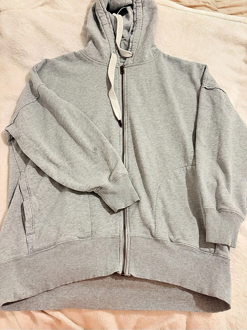 American Eagle Oversized  Zip-Up Hoodie Gray 🩶🤍